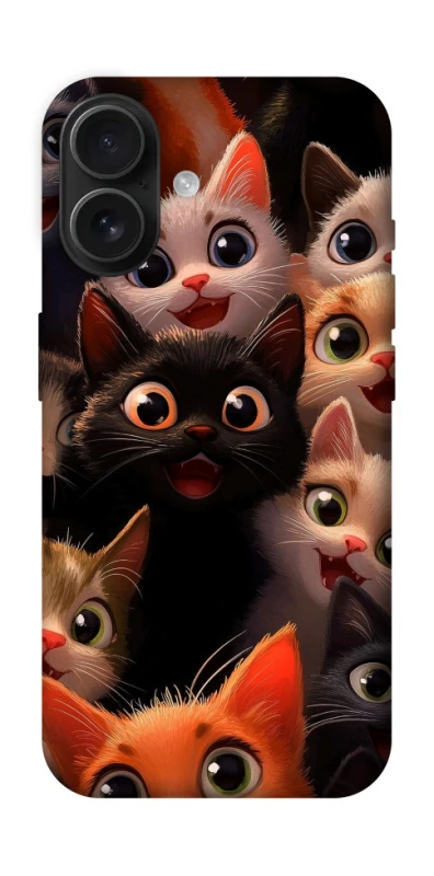 Чохол на Apple iPhone 16 happy cats фото 1 з 1