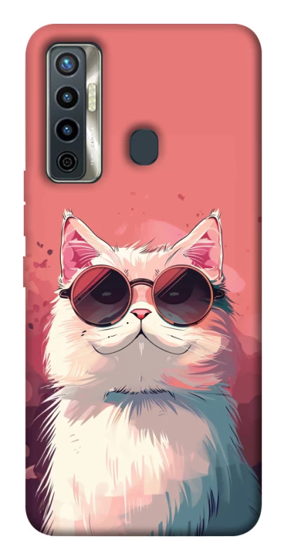 Чехол на TECNO Camon 17 Сat with glasses фото 1 из 1