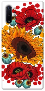 Чохол на Samsung Galaxy Note 10 Plus Соняшники та маки фото 1 з 1