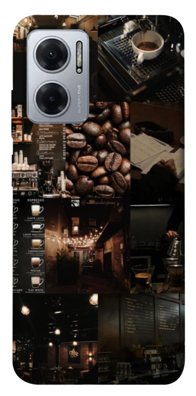 Чехол на Xiaomi Redmi Note 11E Coffee collage ver.1 фото 1 из 1