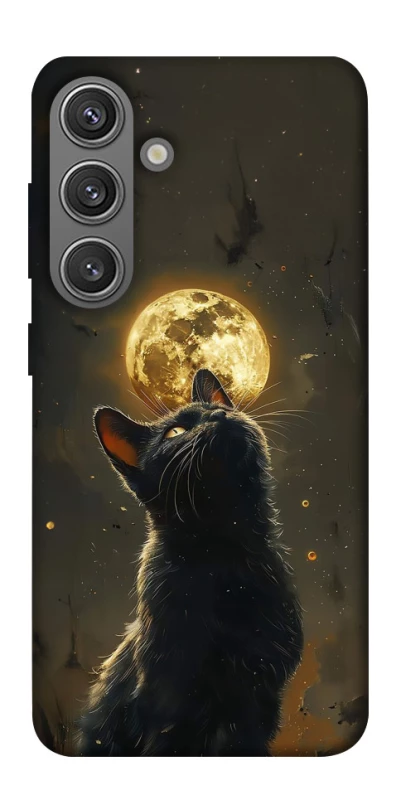 Чохол на Samsung Galaxy S24 Кіт під місяцем v2 фото 1 з 1