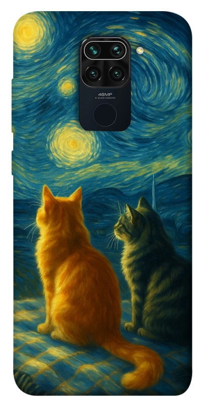 Чехол на Xiaomi Redmi Note 9 / Redmi 10X Cats under the stars фото 1 из 1
