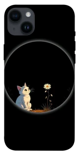 Чехол на Apple iPhone 14 Plus (6.7") Cat and flower фото 1 из 1