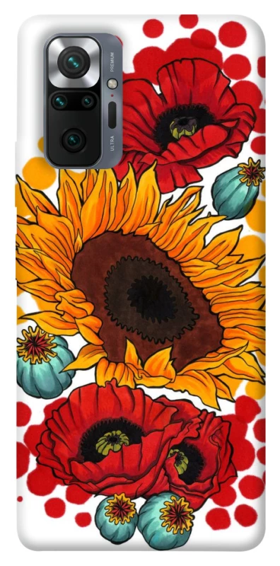 Чохол на Xiaomi Redmi Note 10 Pro Соняшники та маки фото 1 з 1