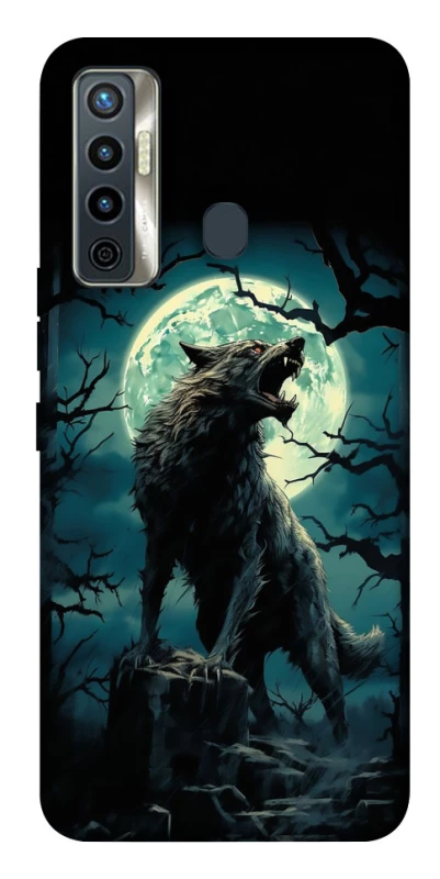 Чохол на TECNO Camon 17 Вовк під місяцем фото 1 з 1