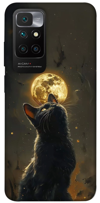 Чохол на Xiaomi Redmi 10 Кіт під місяцем v2 фото 1 з 1