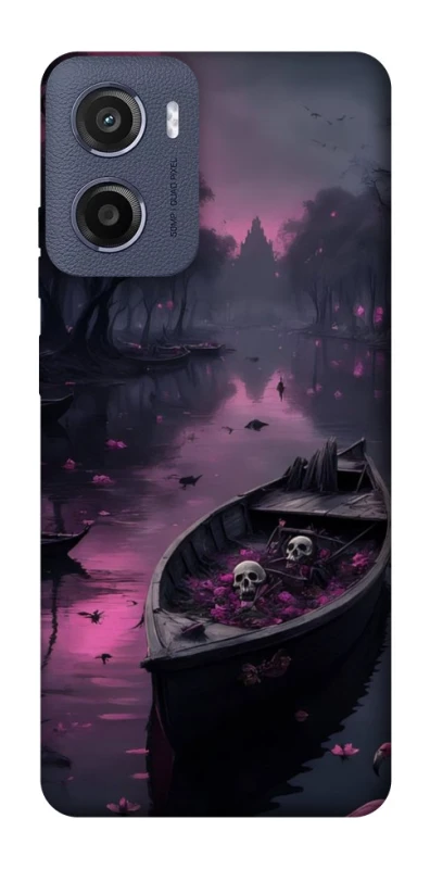 Чехол на Motorola Moto E15 Boat and flamingo фото 1 из 1