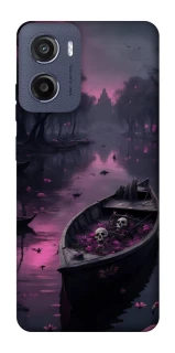 Чехол на Motorola Moto E15 Boat and flamingo фото 1 из 1