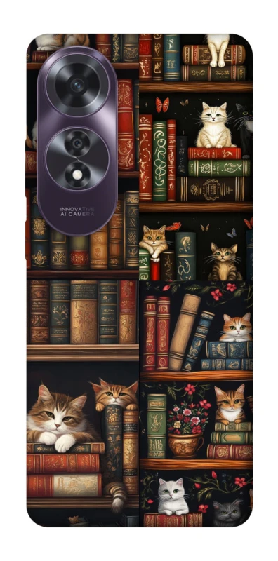 Чохол на Oppo A60 Cats & Books фото 1 з 1
