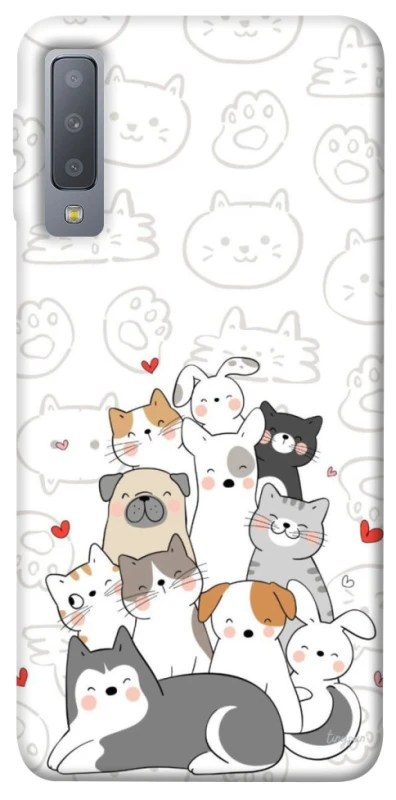 Чохол на Samsung A750 Galaxy A7 (2018) Funny Pets фото 1 з 1