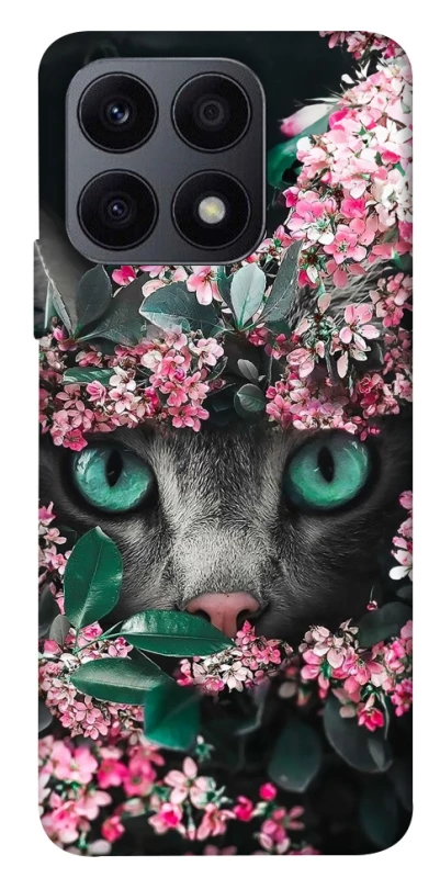 Чохол на Huawei Honor X8a Кіт в квітах фото 1 з 1