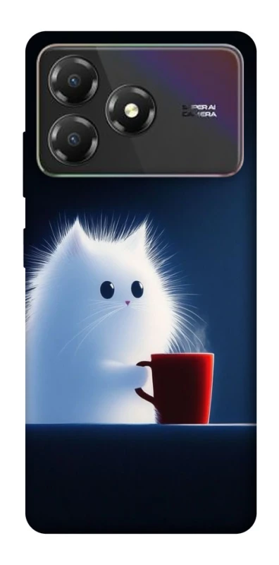 Чехол на ZTE Blade A36 Чехол кот с кофе фото 1 из 1