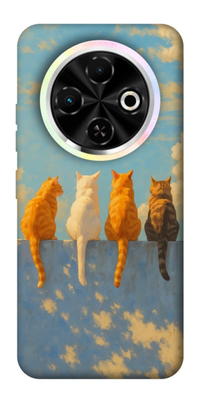 Чехол на TECNO Spark 30C cats on wall фото 1 из 1