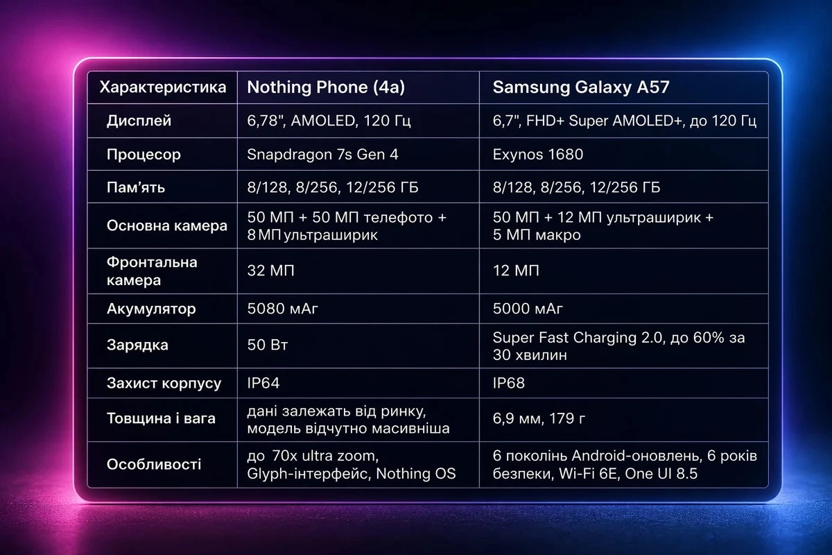 Nothing Phone (4a) чи Galaxy A57: один із них явно цікавіший фото 2