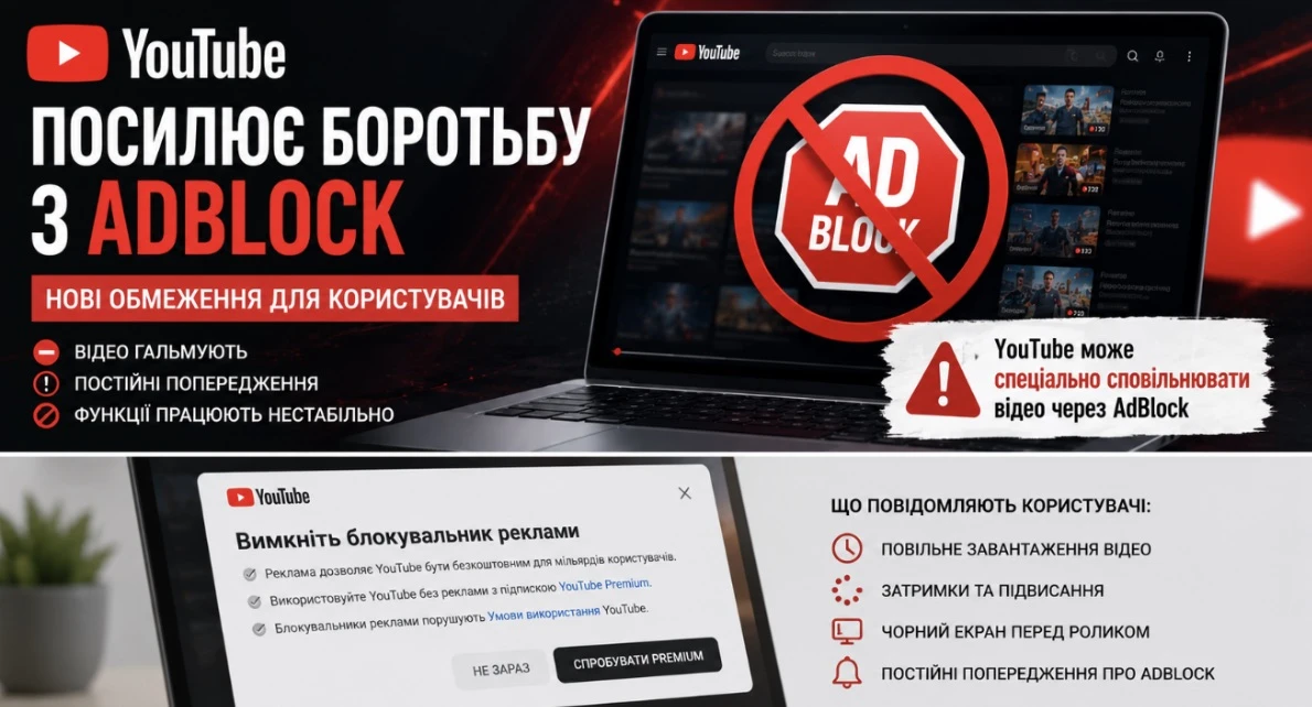 YouTube почав жорсткіше боротися з AdBlock - користувачі скаржаться на гальма на Frontalka фото 1 YouTube почав жорсткіше боротися з AdBlock - користувачі скаржаться на гальма фото 1