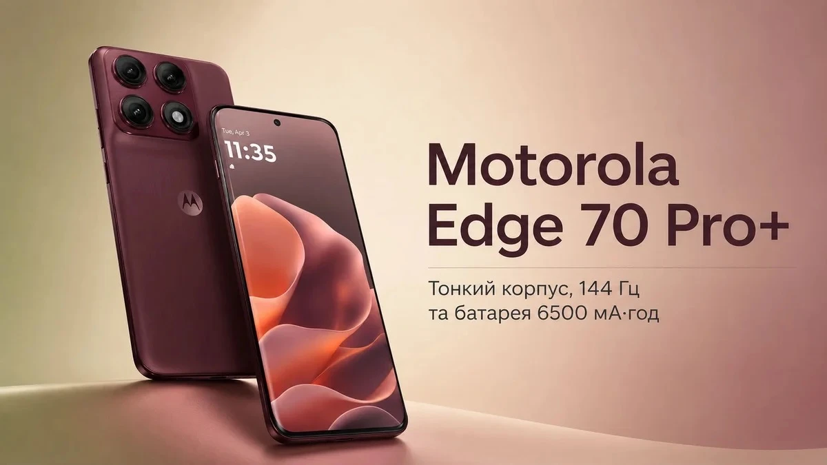 Motorola Edge 70 Pro+ отримав батарею 6500 мА·год, AMOLED 144 Гц і камеру Sony: повний огляд фото 1
