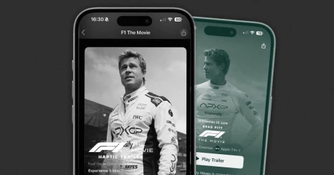 Apple выпустила первый в мире тактильный трейлер фильма “F1” для iPhone
